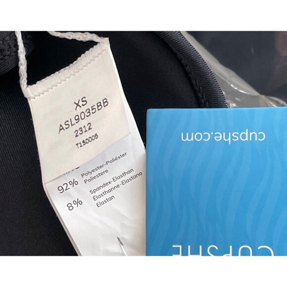 Cupshe Women Black 1 Piece Swimsuit Size XS Black V-Neck Ruched Adjustable Strap - Picture 7 of 9